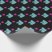 70e verjaardag Neon Sign met ballon Cadeaupapier (Hoek)