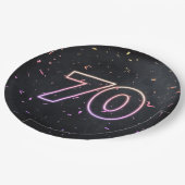 70e verjaardag Neon Sign on Black Paper Bord (Gekanteld)