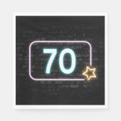 70e verjaardag Neon Sign On Brick Servet (Voorkant)
