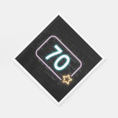 70e verjaardag Neon Sign On Brick Servet (Hoek)