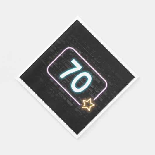 70e verjaardag Neon Sign On Brick Servet (Hoek)