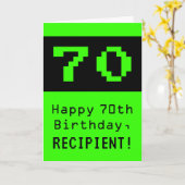 70e verjaardag: Nerdy / Geeky stijl "70" en naam Kaart (Gele Bloem)