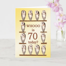 70e verjaardag, nieuwsgierige uilen kaart
