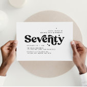 70e verjaardag nodigen moderne minimale eenvoudige kaart