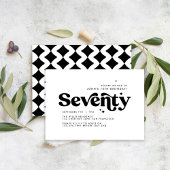 70e verjaardag nodigen moderne minimale eenvoudige kaart
