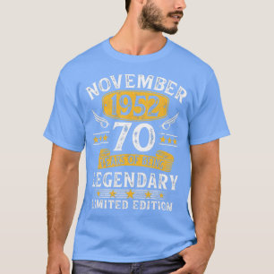  70e verjaardag november 1952 70 jaar oud t-shirt