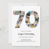 70e verjaardag nummer 70 aangepaste fotocollage kaart (Voorkant)