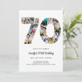70e verjaardag nummer 70 aangepaste fotocollage kaart (Staand voorkant)