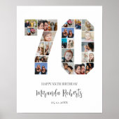 70e verjaardag nummer 70 aangepaste fotocollage poster (Voorkant)