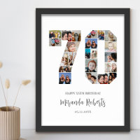 70e verjaardag nummer 70 aangepaste fotocollage