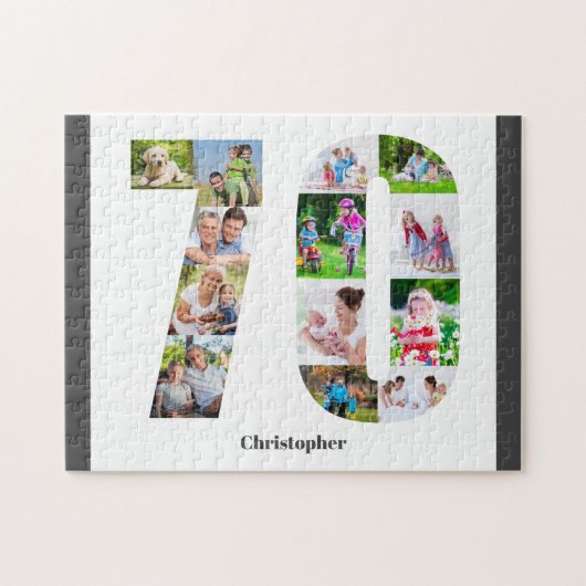 70e verjaardag nummer 70 Foto Collage 13 Foto Legpuzzel (Horizontaal)