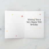 70e verjaardag - nummer 70 in sterren - roze - lee kaart (Binnen)