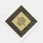 70e verjaardag nummer patroon Scallops goud/zwart Servet (Hoek)