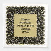 70e verjaardag nummer patroon Scallops goud/zwart Servet (Voorkant)