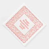 70e verjaardag nummer patroon Scallops koraal / wi Servet (Hoek)