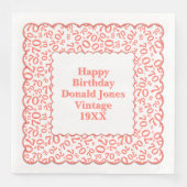 70e verjaardag nummer patroon Scallops koraal / wi Servet (Voorkant)