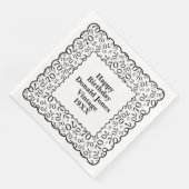 70e verjaardag nummer patroon Scallops zwart/wit Servet (Hoek)