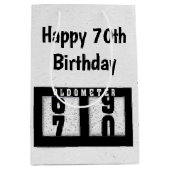 70e verjaardag Odometer Medium Cadeauzakje (Voorkant)