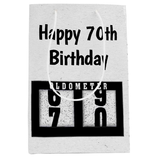 70e verjaardag Odometer Medium Cadeauzakje (Voorkant)
