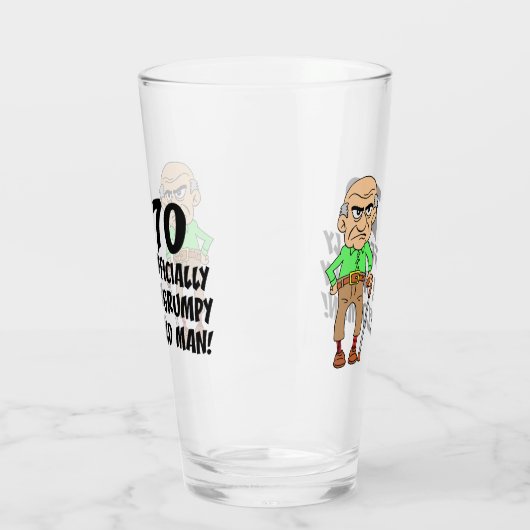 70e verjaardag Officieel rumpy Old Man Glass Glas (Links)