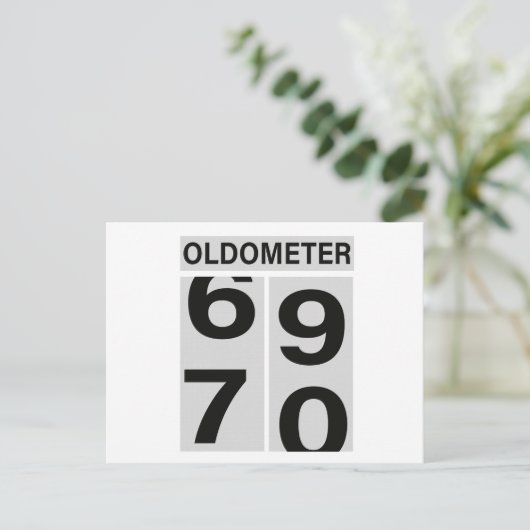 70e verjaardag Oldometer Briefkaart (Staand voorkant)