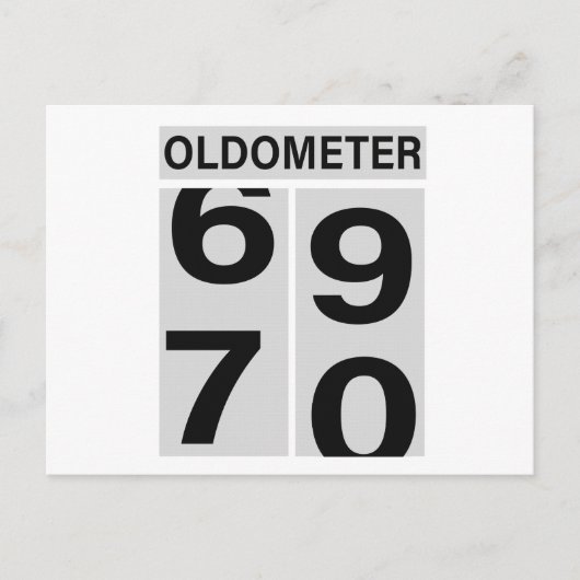 70e verjaardag Oldometer Briefkaart (Voorkant)