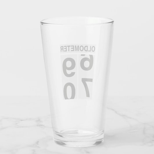 70e verjaardag Oldometer Glas (Achterkant)