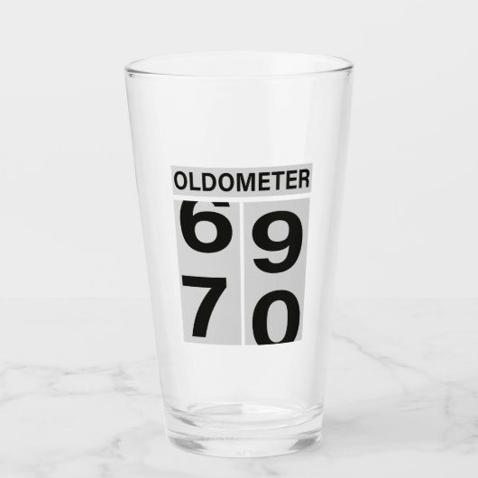 70e verjaardag Oldometer Glas (Voorkant)