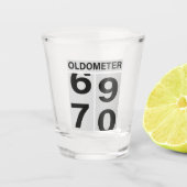 70e verjaardag Oldometer Shot Glas (Voorkant)