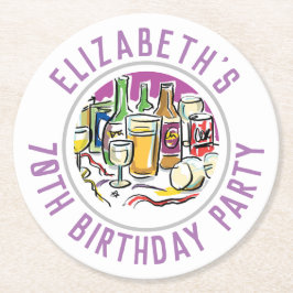 70e verjaardag - Onderzetter rondetafelpapier