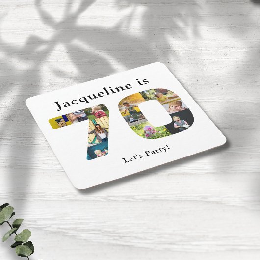 70e verjaardag Ontwerp je eigen fotocollage Kartonnen Onderzetters