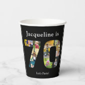 70e verjaardag Ontwerp je eigen fotocollage Papieren Bekers (Achterkant)