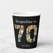 70e verjaardag Ontwerp je eigen fotocollage Papieren Bekers (Voorkant)