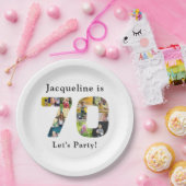 70e verjaardag Ontwerp je eigen fotocollage Papieren Bordje (Feest)