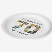 70e verjaardag Ontwerp je eigen fotocollage Papieren Bordje (Gekanteld)