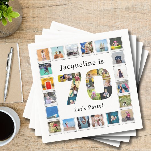 70e verjaardag Ontwerp je eigen fotocollage Servet