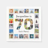 70e verjaardag Ontwerp je eigen fotocollage Servet (Voorkant)