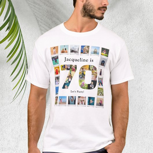 70e verjaardag Ontwerp je eigen fotocollage T-shirt