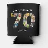 70e verjaardag Ontwerp je eigen fotocollage zwart Blikjeskoeler (Voorkant)