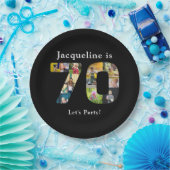 70e verjaardag Ontwerp je eigen fotocollage zwart Papieren Bordje (Feest)