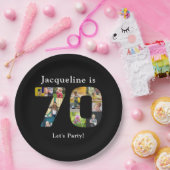 70e verjaardag Ontwerp je eigen fotocollage zwart Papieren Bordje (Feest)