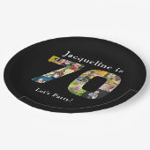 70e verjaardag Ontwerp je eigen fotocollage zwart Papieren Bordje (Gekanteld)