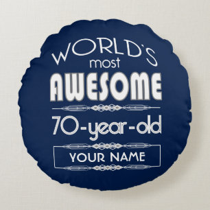 70e verjaardag op de wereld Best Fabulous Dark Blu Rond Kussen