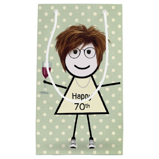 70e verjaardag op pooldots klein cadeauzakje (Voorkant)