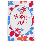 70e verjaardag op witte dagen medium cadeauzakje (Voorkant)