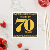 70e verjaardag op zevenenzeventig jaar Gold Glitte Servet (Insitu)