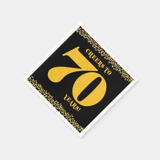 70e verjaardag op zevenenzeventig jaar Gold Glitte Servet (Hoek)