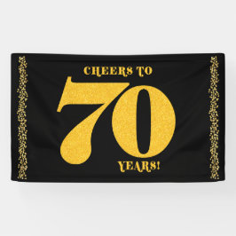 70e verjaardag op zevenenzeventig jaar Gold Glitte Spandoek