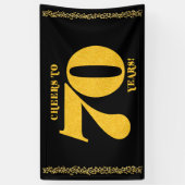 70e verjaardag op zevenenzeventig jaar Gold Glitte Spandoek (Verticaal)