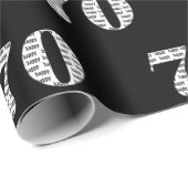 70e verjaardag op zwart cadeaupapier (Rol Hoek)